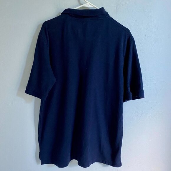 Croft & Barrow Cotton Navy Blue Polo Shirt with American Flag Mens Large - Picture 4 of 9